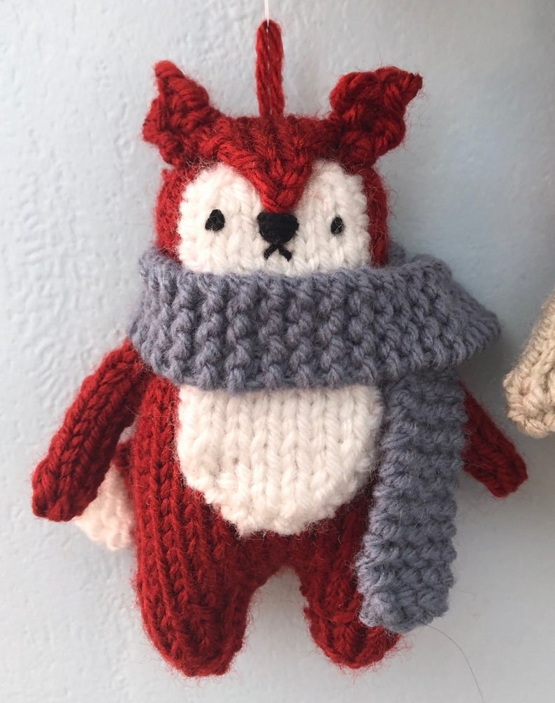 Amigurumi Knit Christmas Winter Animals Ornament Pattern Set Digital Download image 4