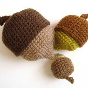 Amigurumi Crochet Nesting Acorns Pattern Digital Download image 1