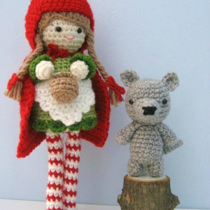 Amigurumi Crochet Little Red Riding Hood and Wolf Pattern Digital Download image 1