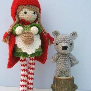 Amigurumi Crochet Little Red Riding Hood and Wolf Pattern Digital Download