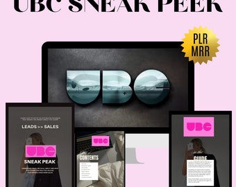 UBC Sneak Peak Nueva edición, marketing digital sin rostro, derechos de reventa principales, guías digitales con curso digital MRR PLR, hecho para usted