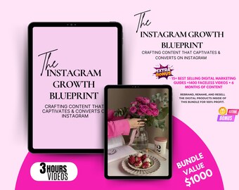 Instagram Growth Blueprint Course, Faceless Marketing (MRR & PLR)