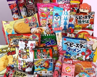 Asian Snack Box 50 piezas Japonés Coreano Taiwanés Chino Asiático Caja Dagashi Comida Ramen Caramelos Chocolate Caramelos Pastel Exótico Trato Muestra