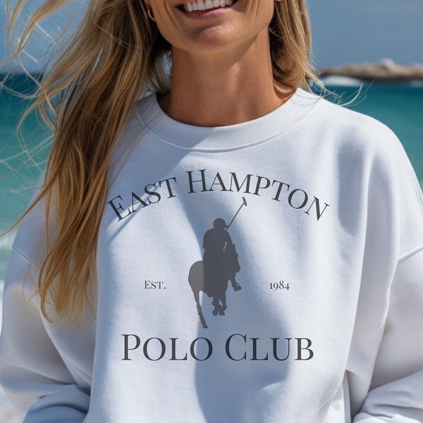 East Hampton polo club sweatshirt polo club polo sweater country club old money aesthetic preppy stuff preppy clothes soft girl aesthetic