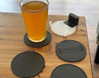 Robot Vacuum 4 Coaster Set + Docking Station