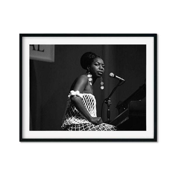 Nina Simone Photo Print, Jazz Blues R&B Wall Art Bedroom Living room Decor, Minimalist housewarming Photo Gift, Hight Quality Photo Prints