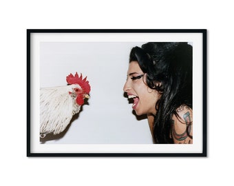 Amy Winehouse Chicken Photo Print, Music Posters Wall Art, Funny Wall Art, Large Wall Art, Photography Print, High Quality Photo Print