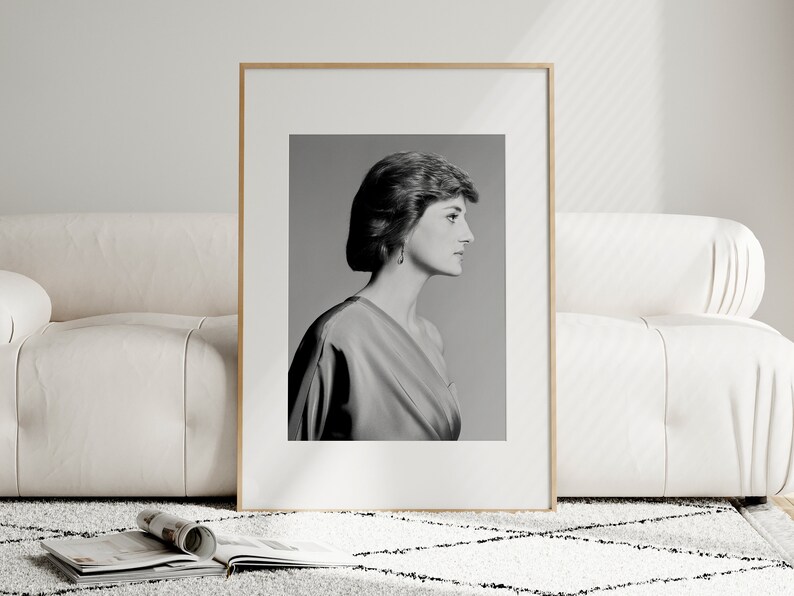 Princess Diana Print, Princess Diana Iconic Print, Black and White Wall ...
