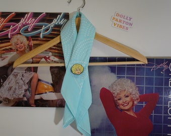 Powder Blue  Bandana with Dolly Parton Quote for Stylish People & Pets