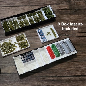 9 Arrangeable Box Insert Organizer For Games Like Axis and Allies