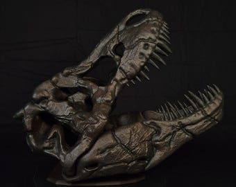 ナノティラヌス・ランセンシス化石頭蓋骨レプリカ - 恐竜 - 頭蓋骨 1:1
