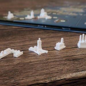 Game Pieces For Axis and Allies Airfield Port Major and Minor Industrial Complex