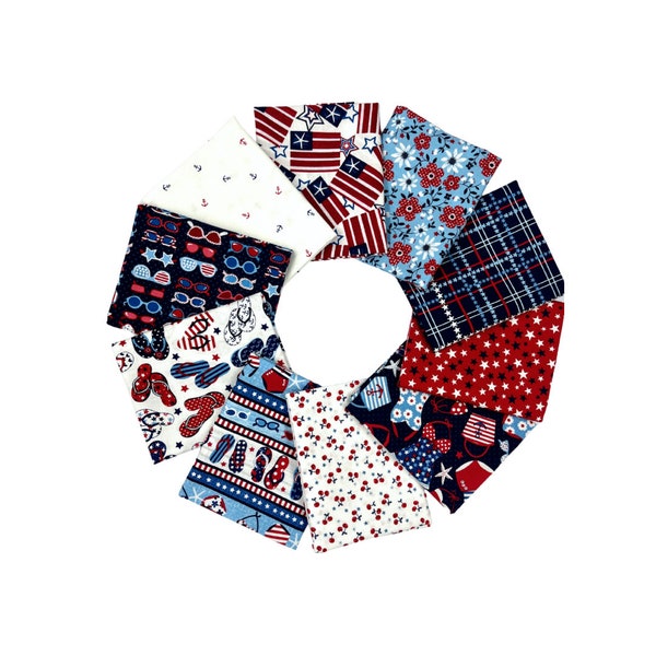 Star Spangled Beach Fat Quarter Bundle w/ Fabric Panel SSB03 by Sharon Lee for Studio E