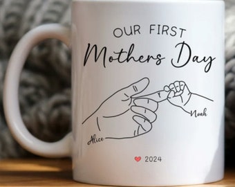 Our First Mothers Day Mug, Unique Mother's Day Gift Idea, New Mom Coffee Mug, Personalized First Mother's Day Mug, Custom Name Mug For Mom