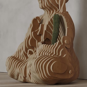 Parametric Buddha Head & Plant Pot - Unique Indoor/Outdoor Decor, Multiple Colors, Eco-Friendly Home Accent