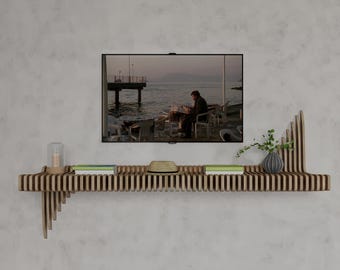 Estante de pared ondulado moderno – Estante flotante paramétrico, decoración del hogar