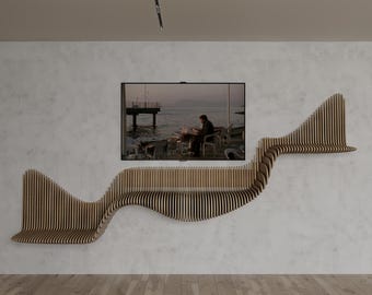 Estante de pared paramétrico / Estante flotante geométrico moderno, mueble para TV