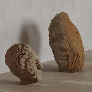 Parametric Art - Wooden Woman Sculpture, CNC Female Statue Decor, Modern Parametric Design, Unique Wall Art, Home Decor