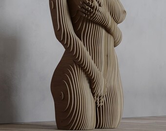 Maceta paramétrica de mujer desnuda / Decoración artística para oficina y hogar