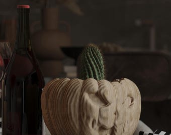 Juego de macetas paramétricas de calabaza / Decoración de Halloween, Regalo festivo