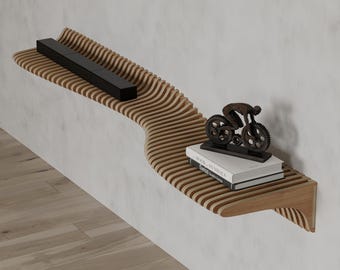 Estante paramétrico ondulado de madera: Decoración de pared moderna
