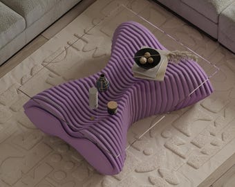 Mesa de centro de cristal paramétrico / Base de madera moderna, decoración elegante para el hogar
