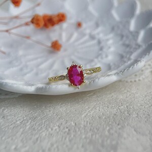 handmade ruby stone stacking ring delicate... Vintage Ruby Diamond Engagement Ring in 14K Gold - July Birthstone ...