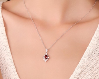 ガーネットネックレス、シルバーガーネットネックレス、ボヘミアン