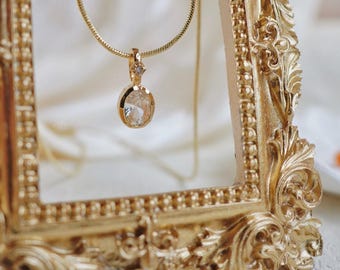 Dainty Diamond Pendant Necklace in 14K Gold - Elegant Solitaire Necklace for Women - Minimalist Everyday Necklace - Anniversary Gift for Her