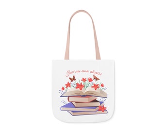 Just One More Chapter, Canvas Tote Bag, 5-Color Straps