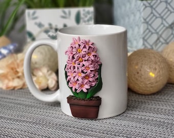 Tasse faite main en pâte polymère, tasse personnalisée en pâte polymère