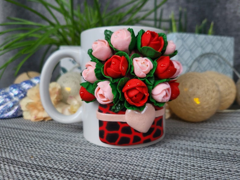 Handmade Polymer Clay Mug ,Personalised Polymer Clay Mug image 1