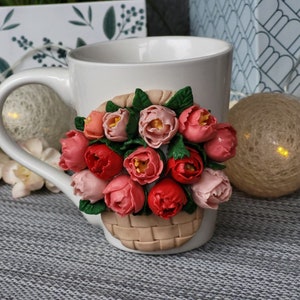 Handmade Polymer Clay Mug ,Personalised Polymer Clay Mug image 1