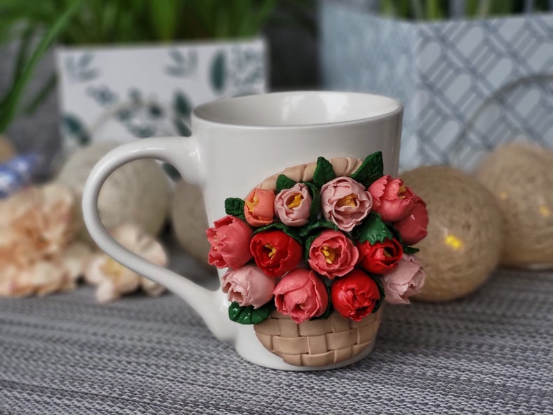 Handmade Polymer Clay Mug ,Personalised Polymer Clay Mug image 2