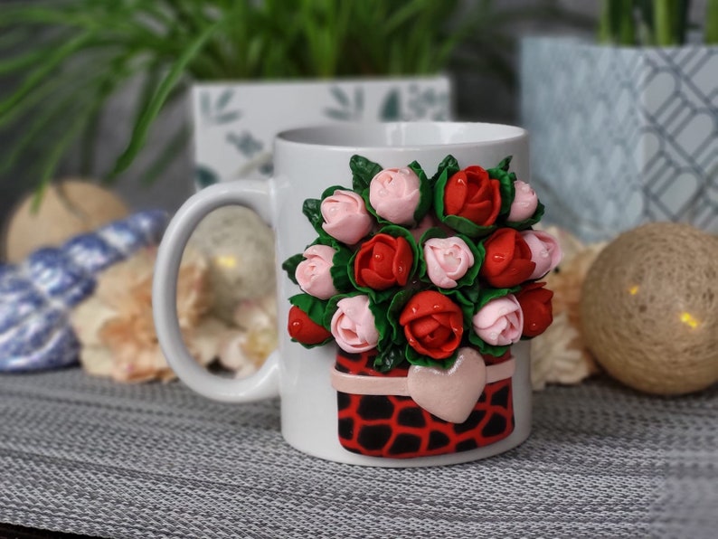 Handmade Polymer Clay Mug ,Personalised Polymer Clay Mug image 3