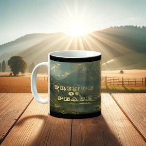 Prince of Peace Christian Mug| Beautiful Christian Mug Featuring Jesus with Animals in a Serene Landscape | Perfect Gift for Faith and Peace