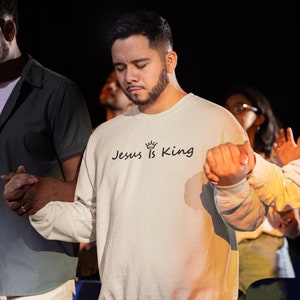 Jesus is King Christian Sweatshirt, Christian Gift, Jesus Shirt Design, Modern Christian Apparel image 4