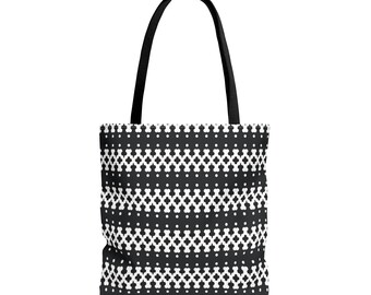 Borsa tote giornaliera - Motivo geometrico Nero Bianco 650210