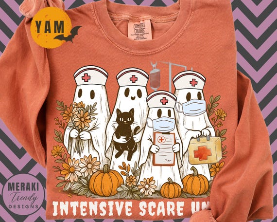 Halloween Nurse Sweatshirt, Spooky Nurse Crewneck, RN Pullover, Nurse Halloween Gift, Registered Nurse Sweater, RN Shirt Halloween Nurse Tee