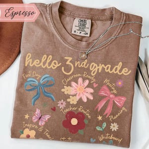 Comfort Colors Floral 3rd Grade Teacher Shirt, Back To School T-shirt, First Day of School Tee, Boho Floral Tshirt, Third Grade Teacher Gift