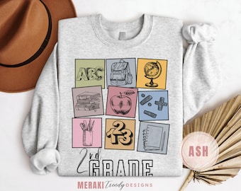 Second Grade Teacher Sweatshirt, Elementary Teacher Crewneck, 2nd Grade Teacher Sweater, Second Grade Teacher Gift, 2nd Grade Tshirt Crew