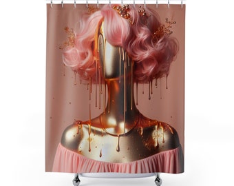 Golden Girl Drip Shower Curtains