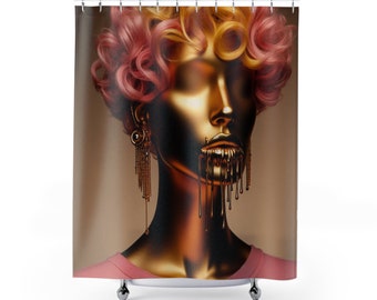 Golden Girl Drip Shower Curtains