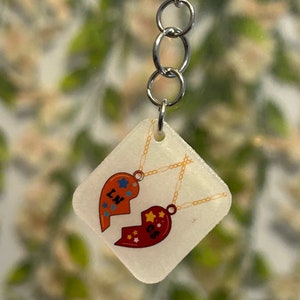 Lando Norris and Carlos Sainz Friendship Necklace Plastic Keychain Charm F1 Formula 1 McLaren Ferrari