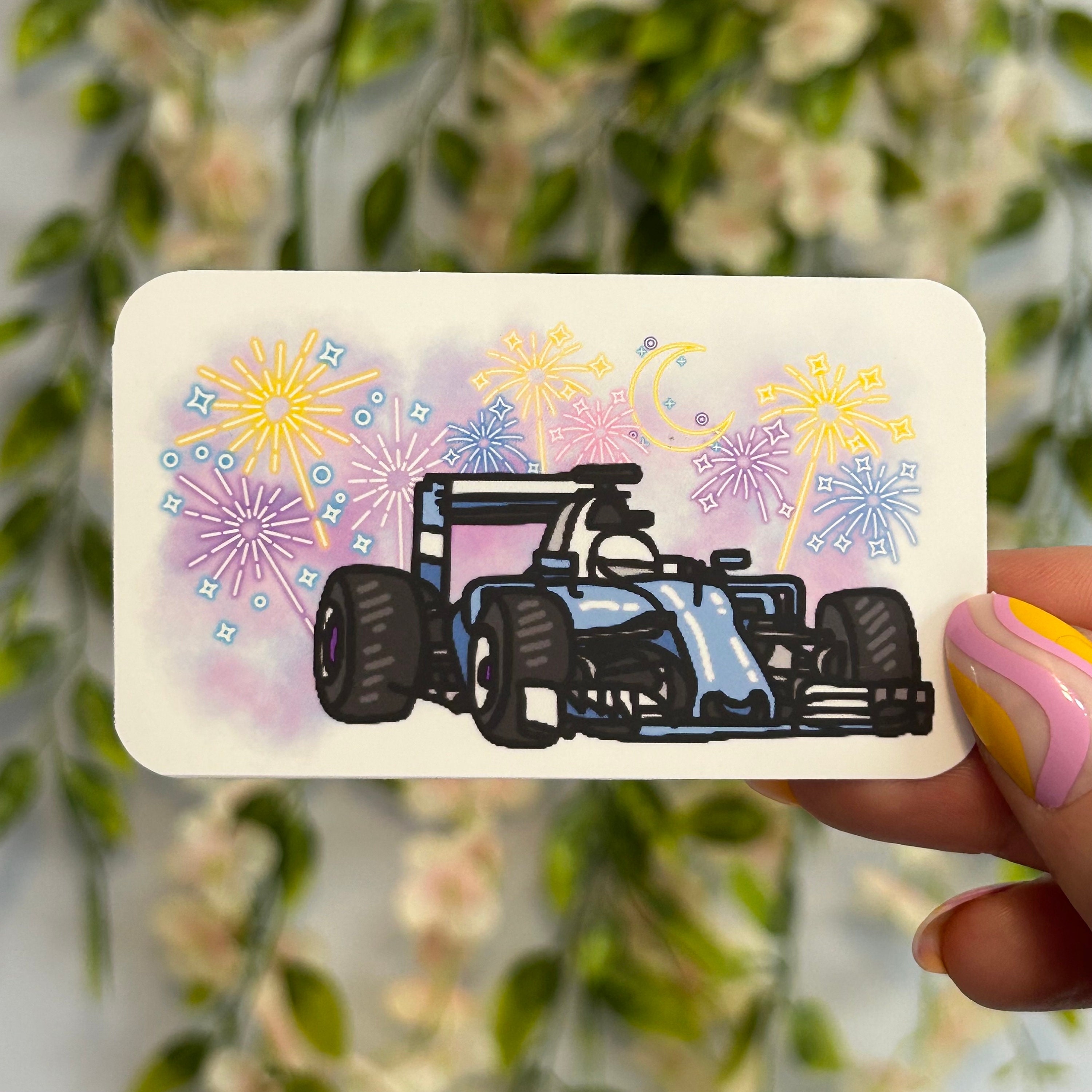 Purple Racing Sticker F1 Racing Car Sticker, Purple Blue Fireworks, Waterproof Vinyl - Etsy