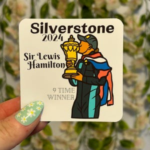 Lewis Hamilton Silverstone 2024 Win F1 Formula 1 Mercedes Sticker Waterbottle Waterproof Vinyl Fridge Magnets
