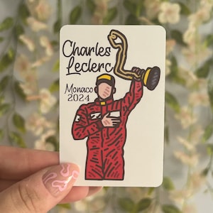 Charles Leclerc Monaco 2024 Win F1 Formula 1 Ferrari Sticker Waterbottle Waterproof Vinyl Fridge Magnets