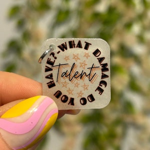 What Damage Do You Have Talent Lando Norris Quote Plastic Keychain Charm F1 Formula 1 McLaren