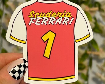 Koszulka Ferrari Koszulka F1 Formuła 1 Naklejka Butelka wody Wodoodporne winylowe magnesy na lodówkę