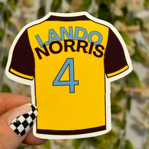 Lando Norris McLaren jersey T-shirt F1 Formule 1-sticker bidon waterdicht vinyl koelkastmagneten